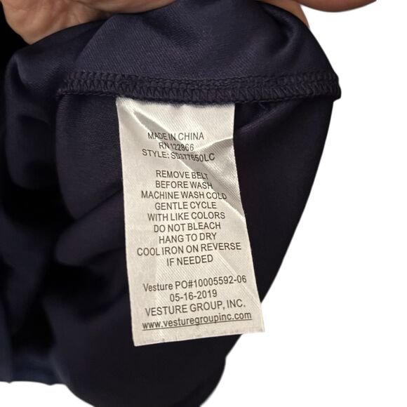 Zunie Dress Girls 12 Blue Denim Floral roll sleeve collared prairie farm casual - Picture 5 of 9